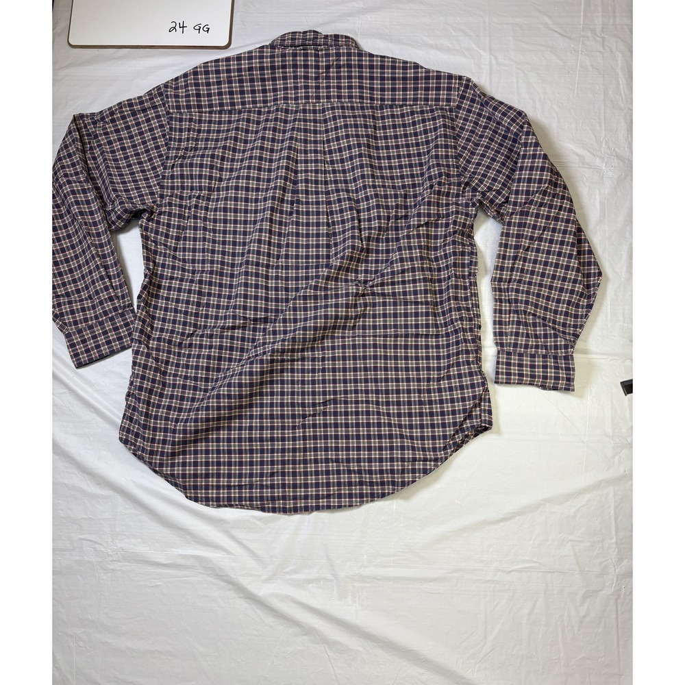 Mens Tommy Hilfiger dress shirt, checkered plaid, size Medium blue/red - Picture 6 of 6